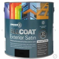 ZINSSER ALLCOAT EXTERIOR SATIN SOLVENT BLACK  2.5LITRE